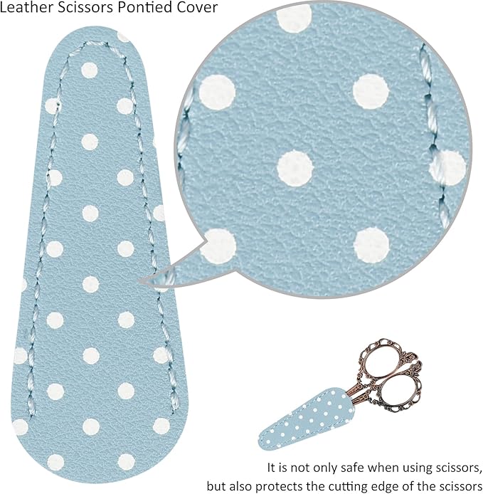 BIHRTC 4.5inch Embroidery Scissors Small Multipurpose Scissor with Leather Case Sharp Tip Stainless Steel Scissors Shear for Office Home Sewing Supplies Cross Stitch Needlework DIY