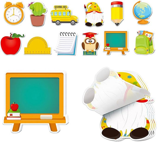 Back to School Sticky Notes,240 Pages Cute Back to School Self Adhesive Memo Pad Apples Owls School Bus Pencil Ruler Blackboard Design Sticky Notepad Notes Memo Pads for Home,School,Office-12 Designs