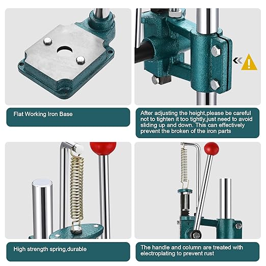 Leather Hole Puncher Hand Punching Machine Heavy Duty Manual Press Puncher Punch Tools for DIY Leather Craft Punching Holes with 1.5-13mm Clamping Chuck