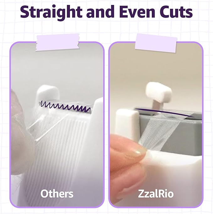 Cute Safety Tape Dispenser (Green) 1" Core - Easy, One-Hand Use Tape Roller with Hidden Blade and Non-Skid Pad - Cute School and Office Supplies - Refillable - Tape Included