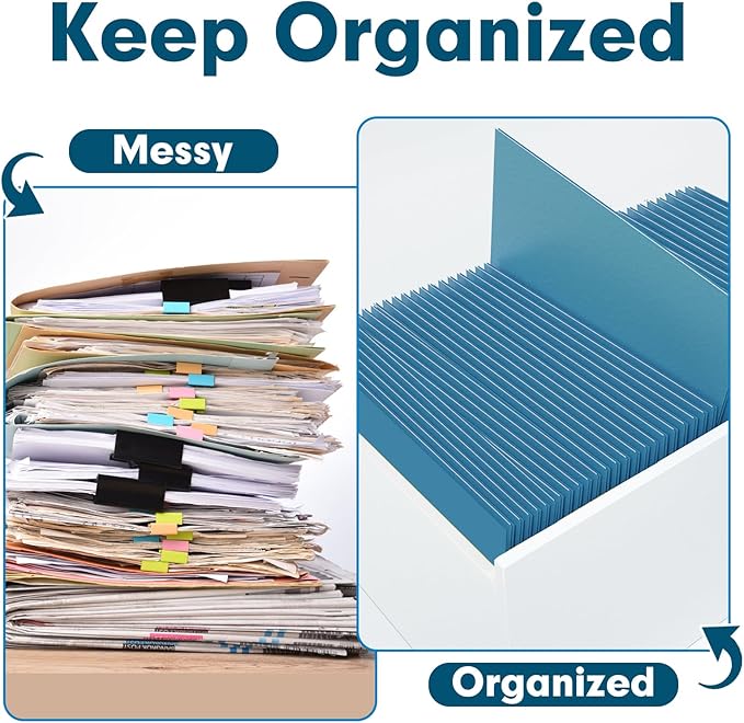 Two Pocket Folders, PANDRI 50 Pack 2 Pocket Folders, Letter Size Paper File Folder for School Office Home Business, DarkBlue