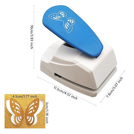 Craft Punch Shapes, Paper Cutter Hole Puncher for Kids, Paper Crafting, Scrapbooking, Card Making, DIY Confetti, Gift Tags, Memory Books (1, Random Color - Butterfly C, 1-3/4'')