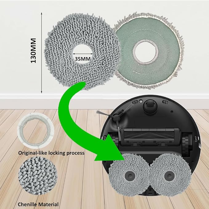 JoyBros Accessories for Dreame L10s Pro Ultra, L10 Prime L10s Pro Gen 2 L10s Plus Wiping Pads X6 ; Filters X4 ; Main Brushes X2 ;Side Brushes X4 Spare Parts