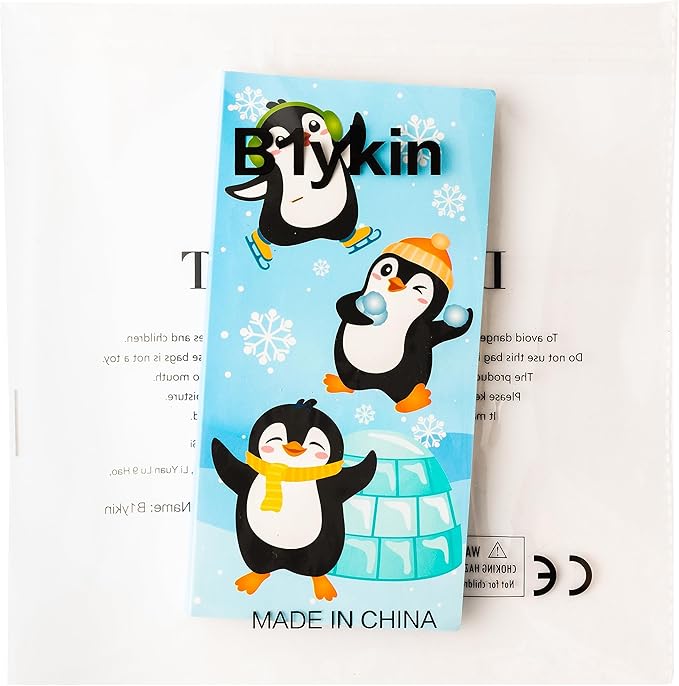 B1ykin Sticky Notes Set - Cartoon Theme Cute Self-Stick Notes Pad Teacher Appreciation Gifts， Self-Adhesive Writing Memo Pages Sticky to Do Notepad for Kids Employee School Office (Penguin)