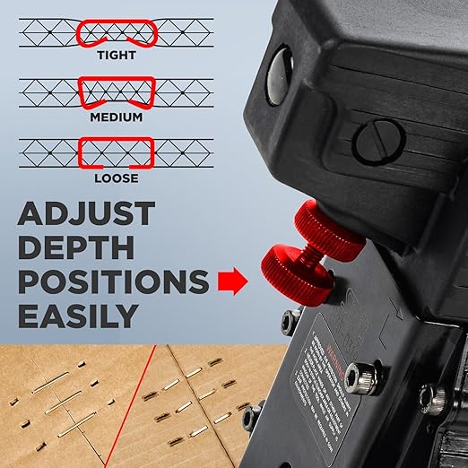 IDL Packaging HDCS-19-32 Heavy-Duty Manual Box Stapler for 1 1/4" (32 mm) Crown Staples - 3 Adjustable Depth Positions - Industrial Cardboard Stapler for Boxes and Carton Closing