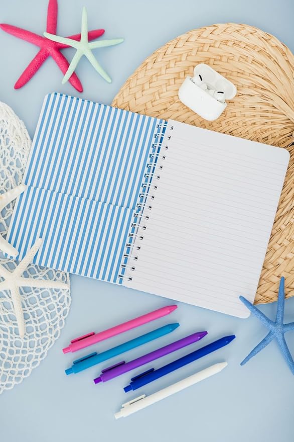 Lilly Pulitzer Hardcover Mini Spiral Notebook, 8.5" x 6.5" Small Journal with 160 College Ruled Pages, Bahamas Beachcomber