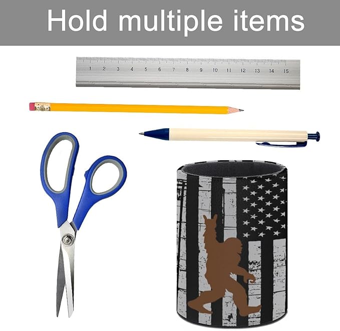 Sasquatch Pen Holder Pencil Organizer Cute Pencil Cup Desk Decor Makeup Brush Holder PU Multifunctional Office Suppliesfor Home Classroom School