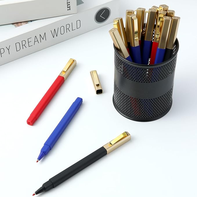 12 Pack Gel Pens 0.5mm Pens Fine Poin Smooth Writting for Journaling Coloring, Black Gel Ink Pens Cute Roller Pen Quick Drying Ballpoint Pen for Office School Supplies