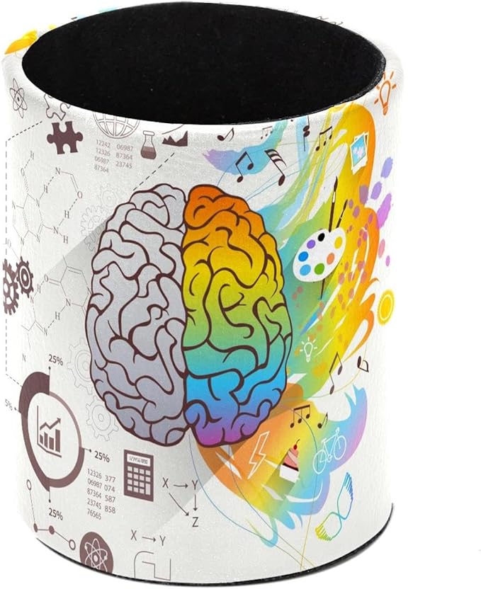 Pen Holder for Desk, Brain with knowledge Pencil Holder Pen Cup Marker Holder Makeup Brush Holders, Desk Accessories & Workspace Organizers for Home, School & Office