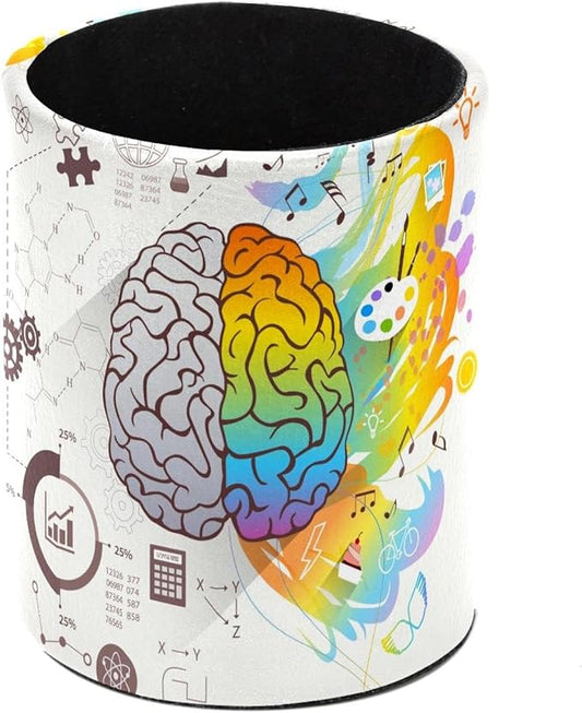 Pen Holder for Desk, Brain with knowledge Pencil Holder Pen Cup Marker Holder Makeup Brush Holders, Desk Accessories & Workspace Organizers for Home, School & Office