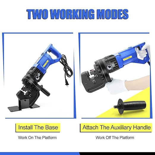 Electric Hydraulic Hole Punch for Metal,1200W Hydraulic Hole Puncher,Angle Steel Hole Punching Machine with Die Φ1/4" 3/8" 1/2" 11/16" 13/16",Hole Punch Tool for Metal Aluminum Copper Iron Steel Plate