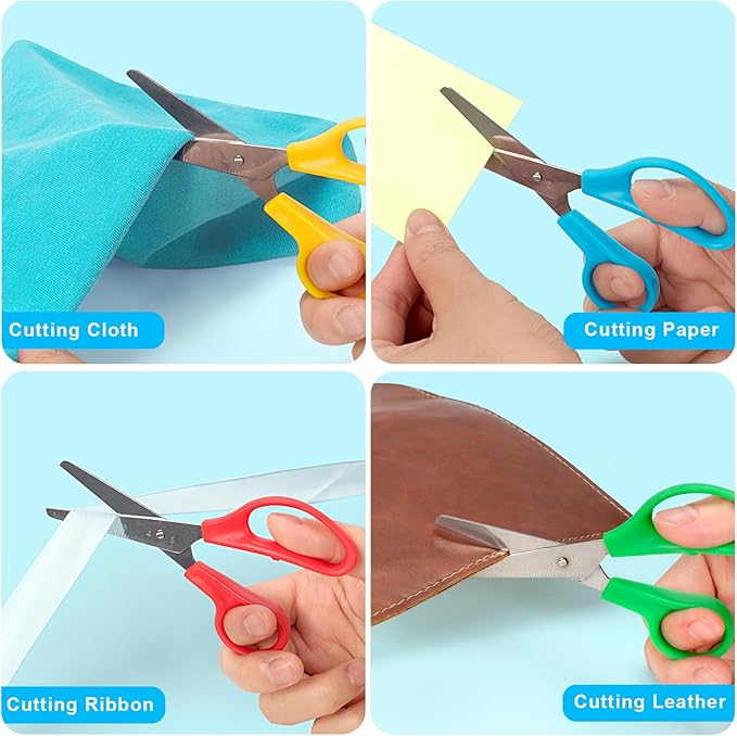 Toidgy 100 Pack Kids Scissors, 5 Inch Scissors Bulk for School, Blunt Tip Scissors for Kids Student Teacher,Kids Safety Scissors for Preschool Classroom Office Home,School Supplies Craft Cutting Paper