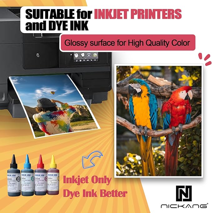 4x6 Photo Paper, Glossy Photo Paper 4x6, 53 LB/200 gsm, 120 Sheets Bulk, Photo Printer Paper, Picture Paper for Inkjet Printer