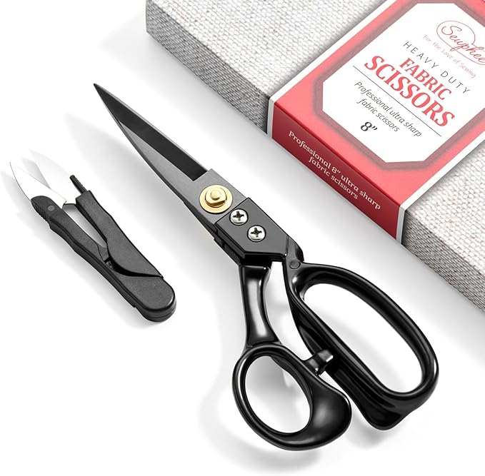 Fabric Scissors Professional Heavy Duty 8 inch Sharp Fabric Shears for Tailor Industrial Sewing Scissors for Cutting Clothes Upholstery Leather Ideal Home and Commercial Fabrics Sewing Accessories