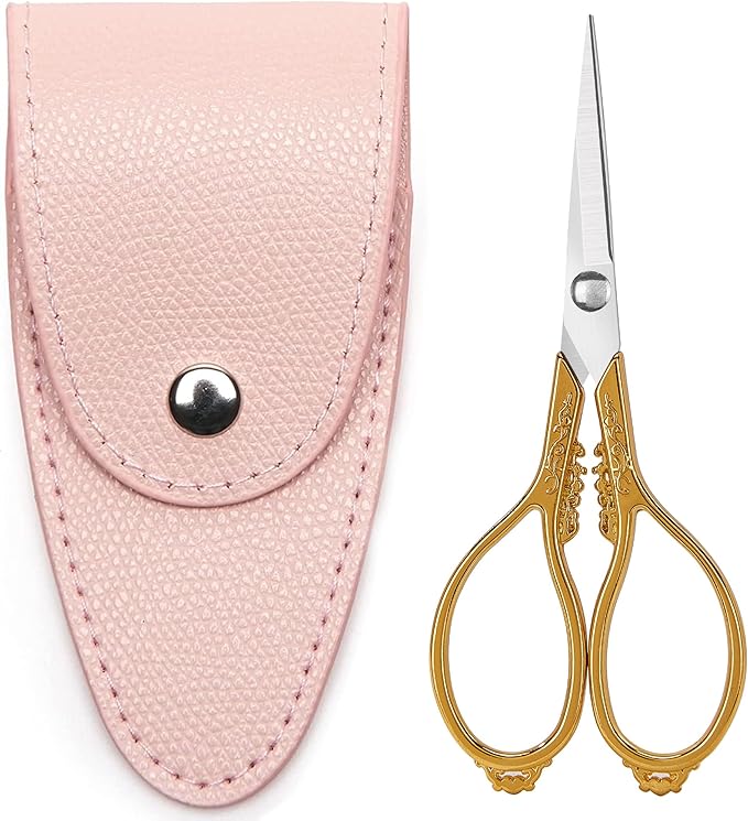 Mini Embroidery Scissors - Vintage European Style, Stainless Steel for Art Work DIY Tools, Small, Gold