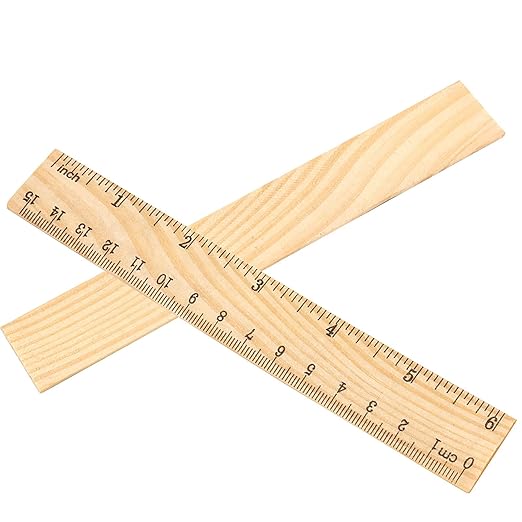 144 PCS 6 Inch 15 cm Wooden Rulers, 2 Scales Accurate Wood School Ruler Double Sided Wood Measuring Tool for Students, Crafts, Office, Home Uses