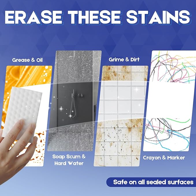 Ultra-100 Durable Magic Sponge Erasers, Whole Home Clean 0 Toxins