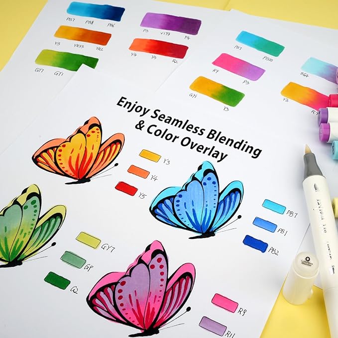 SFAIH Alcohol Markers Brush & Fine - 121 Colors Double Tipped Art Markers for Adult Coloring Illustration, Gifts for Artist Adult - Adjustable Shoulder Strap & Faux Leather Lining & Outer Zip Pocket