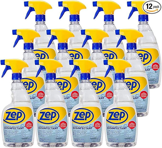 Zep Quick Clean Disinfectant 32 oz. Case of 12 Kills 99.9% of Bacteria in 5 Seconds (ZUQCD32)