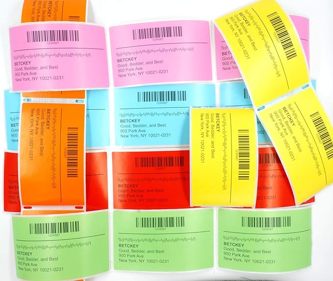 BETCKEY - 4" x 4" Shipping & Large Square Labels Compatible with Zebra & Rollo Label Printer,Premium Adhesive & Perforated[Yellow, 6 Rolls, 2100 Labels]