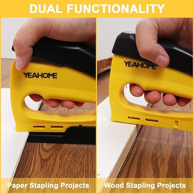YEAHOME JT21 Forward Action Staple Gun, Upholstery Staple Gun with 1000 pcs JT 21 Staples, Light Duty Staple Guns for Wood, Crafts, DIY, Decoration, Fabric