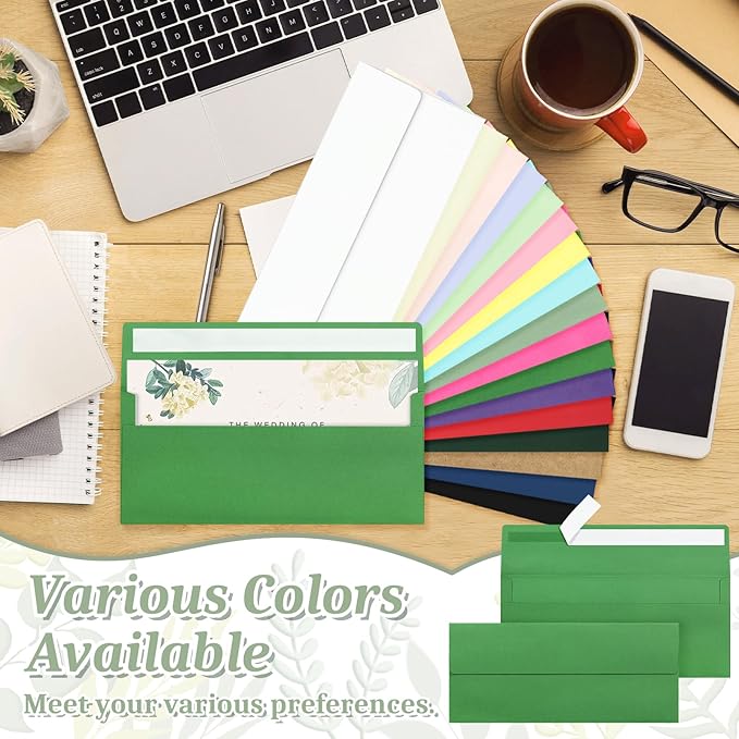 50 Pcs #10 Business Envelopes, Self Seal Standard Envelopes, Windowless Business Mailing Envelopes for Office, Checks, Letters, Invoices, Statements, Wedding, Size 4-1/8 x 9-1/2 inch