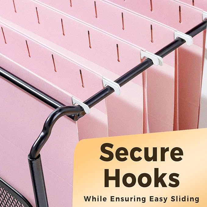 SUNEE 6 Pack Hanging File Folders, Pink Folders, Hanging File Folders Letter Size with 1/5-cut Tabs, Stay Organized for Your Home and Office Bulk File and Documents