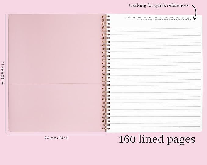 Kate Spade New York Large College Ruled Notebook, 11" x 9.5" Spiral Notebook with 160 Pages