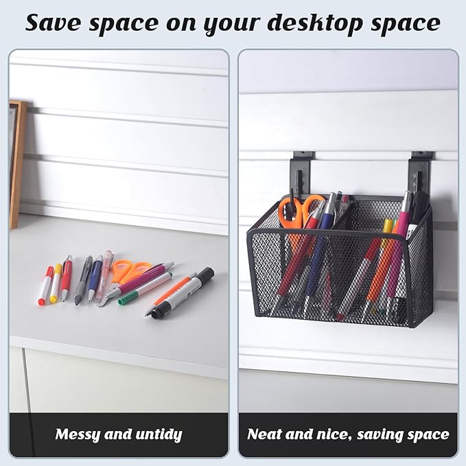 Wall Hanging Pencil Holder With Slatwall J Hooks Slatwall Pencil Cup Wall Mounted Pen Holder Wall Marker Holder Metal Pencil Holder For Paintbrushes Pegboard Classroom Home