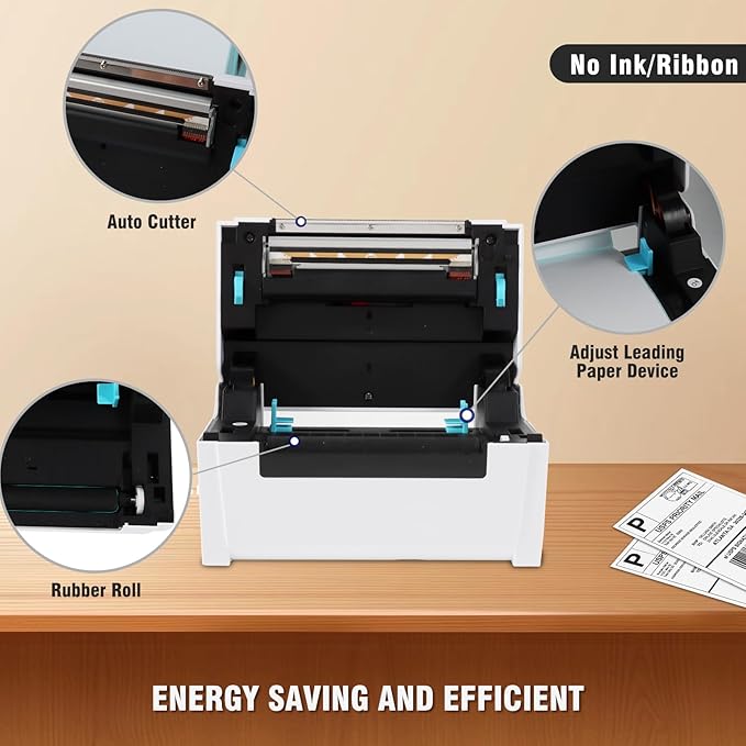 NUCOUN Bluetooth Shipping Label Printer, Thermal Printers 4x6 for Small Business, Label Maker for Ebay, Amazon, Shopify, Etsy, USPS,UPS