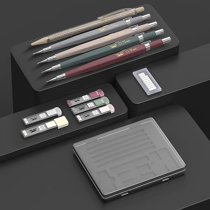 Mr. Pen- Mechanical Pencil Set with Leads and Eraser Refills, 5 Sizes - 0.3, 0.5, 0.7, 0.9 and 2 Millimeters, for Drafting, Drawing and Sketching, Christmas Gift