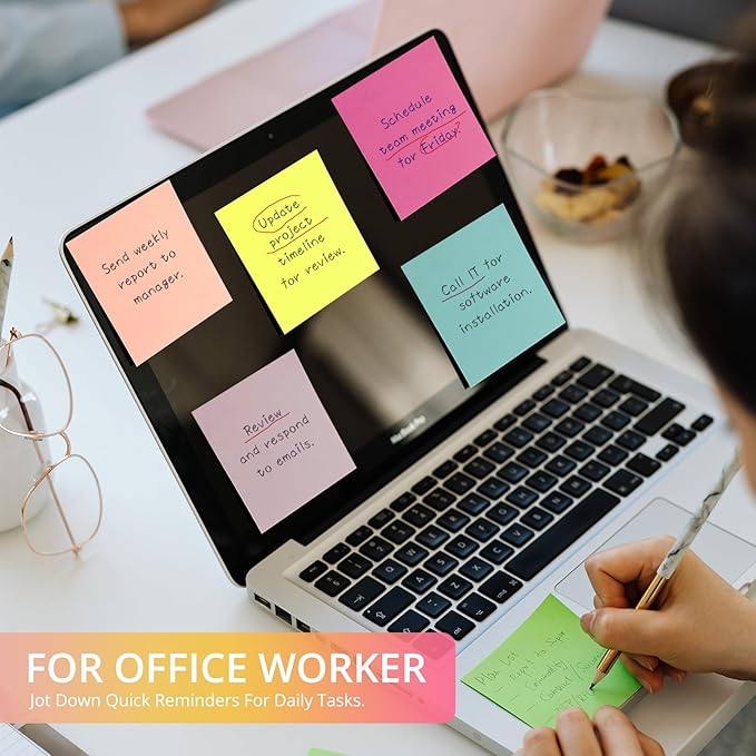 Sticky Notes, 36 Pads, 3x3 inches, Soft Pastel Self-Stick Note Pads, Perfect for Office, Study, and Daily Life Organization - Soft Pastel