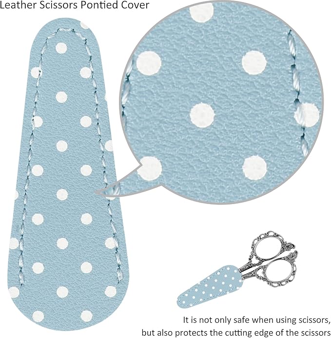 BIHRTC 4.5inch Sewing Embroidery Scissors Craft Scissor with Leather Case Sharp Tip Stainless Steel Scissors Shear for Office Home Sewing Supplies Cross Stitch Needlework DIY Antique Pewter