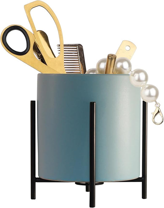 Blue Pen cup,Pencil Holders & Pen Holders Desk Accessories for Women Desk