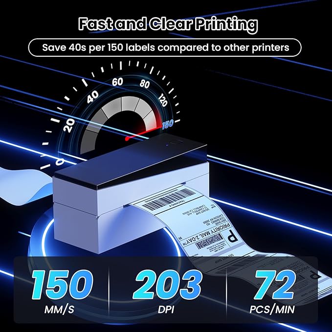 Bluetooth Shipping Label Printer 4x6, 249BT Thermal Label Printer for Small Business, Shipping Packages, Office, Home, Compatible with Amazon, Tiktok, Ebay, USPS