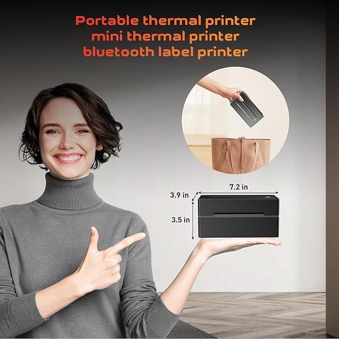 Thermal Label Printer for Small Business, 4x6 Shipping Label Printer for Shipping Packages,Bluetooth thermal printer Support Windows Mac Android iPhone Used for Amazon Ebay Shopify Temu TK USPS