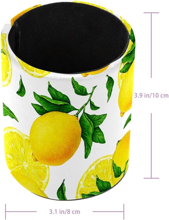 Pen Holder for Desk, Fruit Citrus Yellow Lemon Pencil Holder, Cup Holder for Desk Office, Pen Organizer