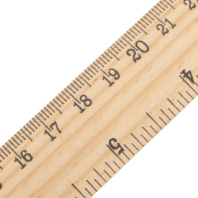 144 Pack Wooden Ruler, 12 Inch Straight, 30cm Metric Wood With Centimeters and Inches for Measuring, Office, 2 Scale