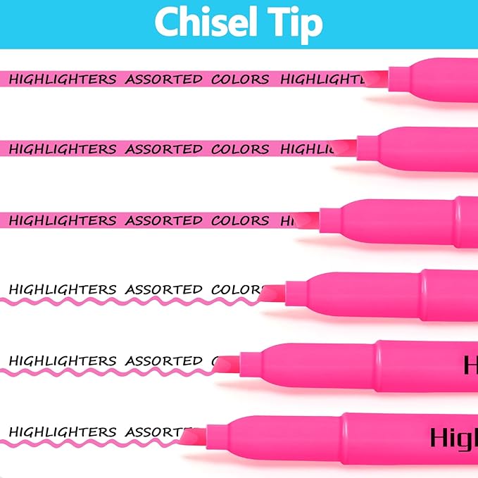 Highlighters Bulk - Quick-Dry No Bleed Markers for Office Classroom School Supplies Adults Kids Teachers Students (Pink, 30)
