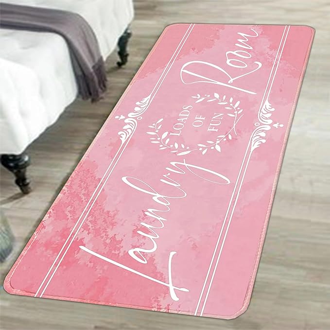 Laundry Room Rug Runner 20"X47" Non Slip Farmhouse Mats Organization and Washable Floor Long Rugs for Laundry Room Accessories Mudroom Kitchen Bathroom Area Rugs Decor