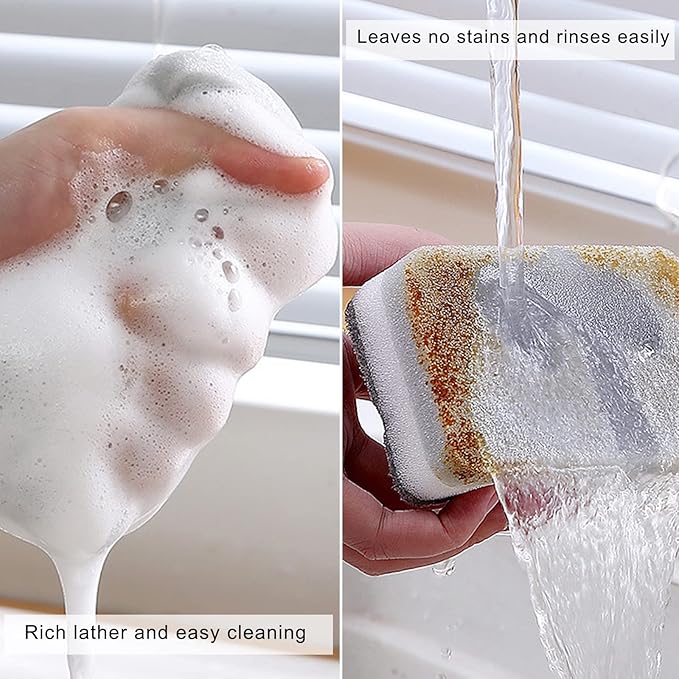 Individually Wrapped Sponges 40 Pack Kitchen Dishwashing Sponge Bulk, Non Scratch Dishes Scouring Pad Dishcloth, Odor-Free Sponge Wipes for Household Cleaning Dishes Travel Apartments - Grey
