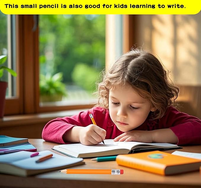 Adhere 25pcs Golf Pencils with Eraser Pre sharpened Hexagon half Wooden Pencils Graphite 2B for Golf Event Scoring,Classroom,Wedding,Company Meetings,Pew, Pocket (Orange)