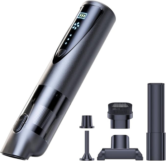 Cordless Car Vacuum Cleaner, 20000Pa Strong Suction Handheld Vacuum with Detailing Kit, Wet/Dry Rechargeable Portable Mini Vacuum for Car Detailing, Home & Outdoor Cleaning