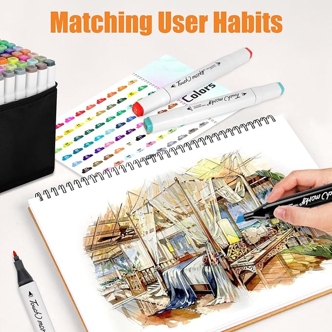 262 Colors Alcohol Markers with Free App, Chisel & Fine Tip Alcohol-Based Marker Set for Adults Kids, Dual Tip Artist Markers for Drawing, Coloring Illustration, Painting and Great Gift Idea