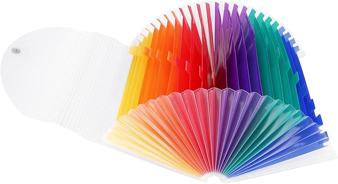 Uquelic Accordion File Organizer, Legal File Folder with 24 Pockets, Expanding File Folder with Color Index& Elastic Strap, A4 Document Folder for Receipt, Bills, Important Documents (Clear)