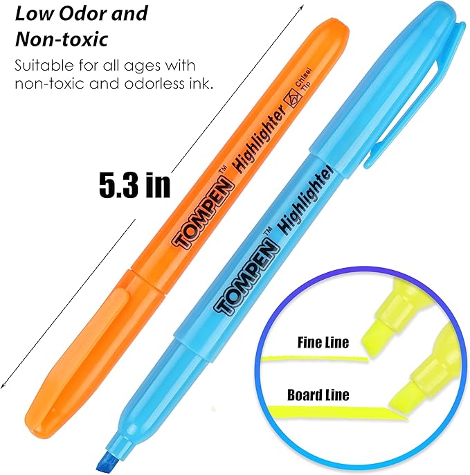 Highlighters Bulk 48 Pack–6 Assorted Colors Chisel Tip High lighter Marker Set for School,Office,Bible Study, Journaling–Smear-Free,Quick Dry Ink No Bleed Fluorescent Pens for Teachers Students