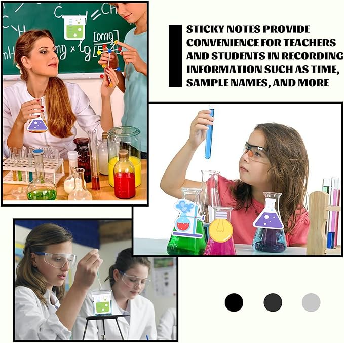 9 Pads Science Sticky Notes, Cute Chemistry Stickers, Lab Test Tube Microscope & Light Bulb Memo Pads, Teacher Student Appreciation Gifts, Science Week Party Favors & Classroom Supplies