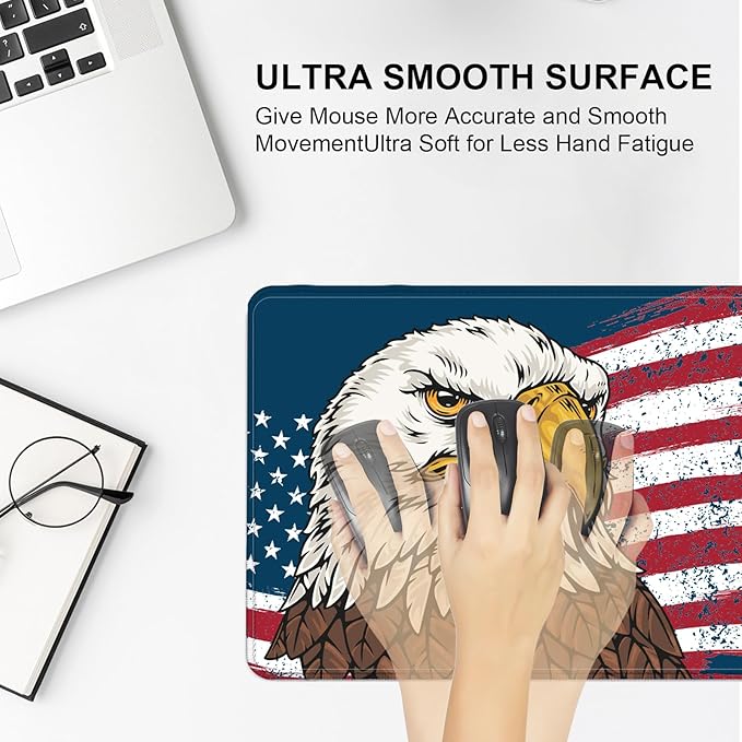 Large Desk Mat, Desk Matt for Desktop, Computer Gaming Mouse Pads, Anti-Slip Rubber Base, Stitched Edges Soft Mat for Desktop Office Home 31.5 x 11.8 Inches (American Memory Day)