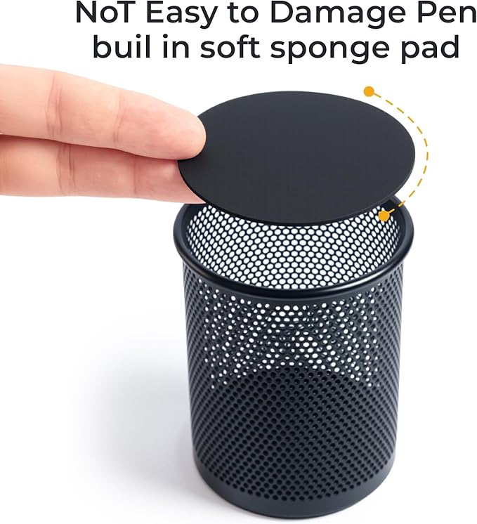 M&G Black Mesh Pen Holder, Metal Pencil Cup Holder Wire Mesh Pencil Holder for Desk Office School Organizer