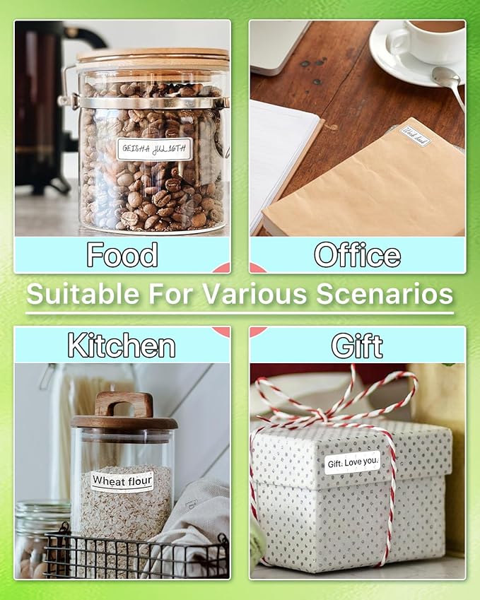 D30 Label Tape 3 Rolls White Thermal Sticker Paper Compatible with Phomemo D30 Printer 12mm x 40mm Label Maker Tape Refills Self-Adhesive Thermal Labels 160 Pcs/Roll